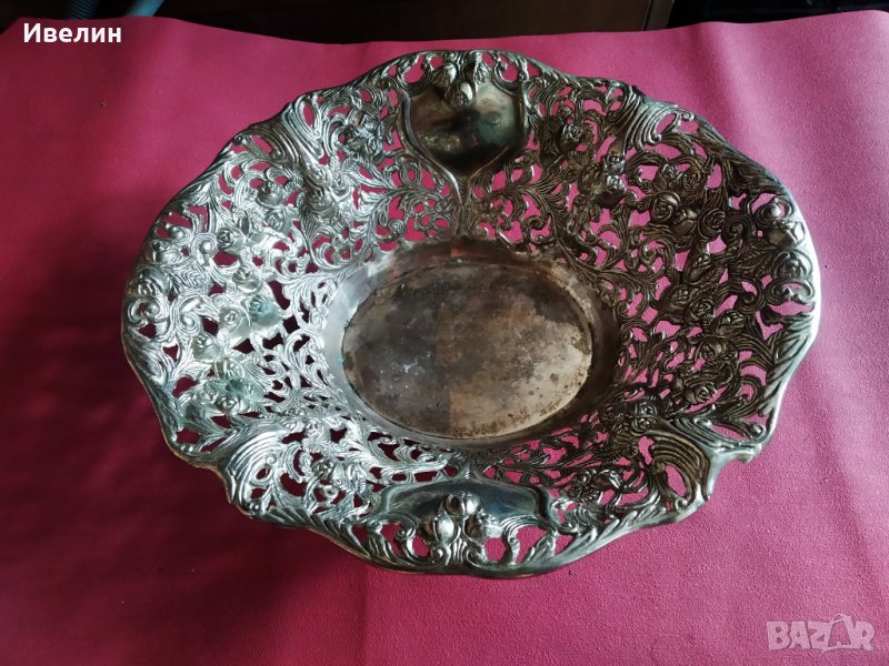 метална купа,фруктиера в стил арт деко, снимка 1