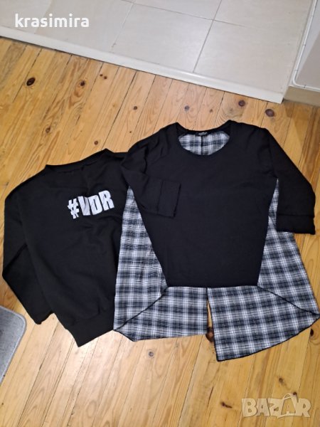 Лот блузка и ризка с каре, снимка 1