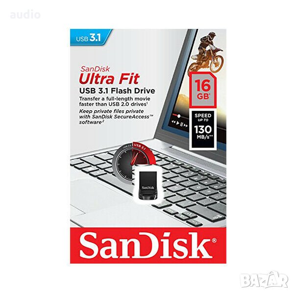 USB Флаш памет SanDisk Ultra Fit 16GB USB 3.1, снимка 1