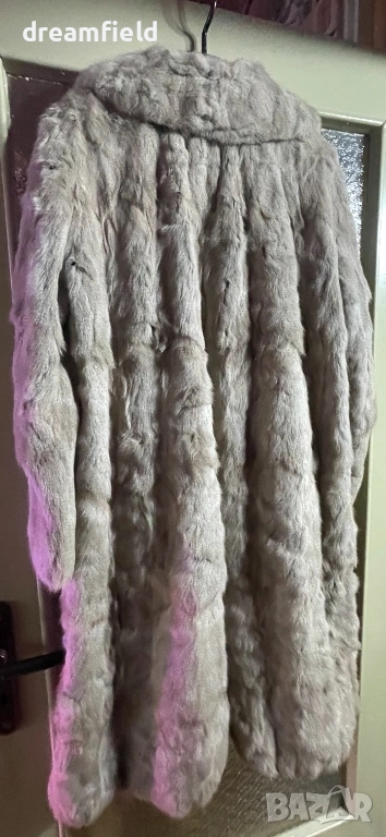 Палто естествен косъм-млечно сиво, снимка 1