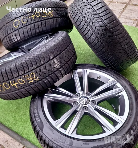 Продавам 4бр оригинални 18-ки джанти с зимни гуми за Фолксваген Артеон, Пасат, Тигуан, Голф, , снимка 8 - Гуми и джанти - 56232757