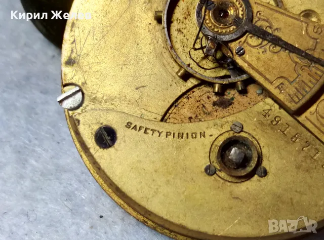 A. W. W.Co. WALTHAM MASS. МЕХАНИЗЪМ от СТАР АМЕРИКАНСКИ ДЖОБЕН ЧАСОВНИК с РИМСКИ ЦИФЕРБЛАТ 40364, снимка 11 - Антикварни и старинни предмети - 48578620