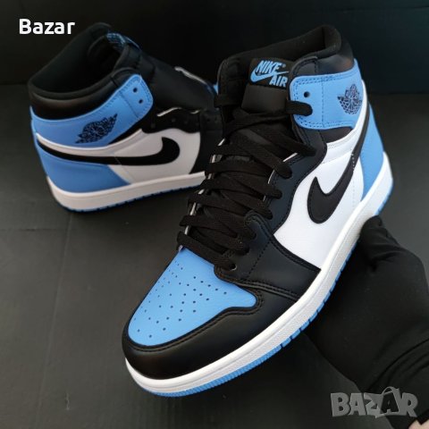 Nike Air Jordan 1 High UNC Blue Toe Нови Оригинални Мъжки Обувки Кецове Маратонки Размер 43 Номер, снимка 13 - Кецове - 40513476