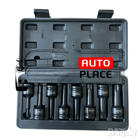 Комплект ударни битове 1/2 – Торкс 8 части HAWEK, снимка 4 - Други инструменти - 53896915