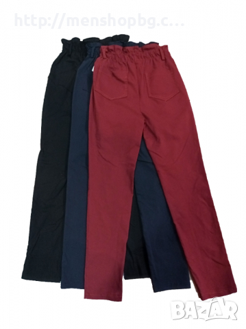 Дамски панталон с висока талия - бордо, снимка 2 - Панталони - 36532769