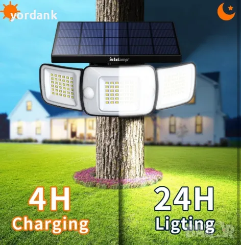 Водоустойчива регулируеми соларна лампа за външен монтаж 108 диода, снимка 3 - Соларни лампи - 48691241