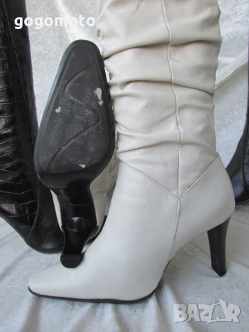 КАТО НОВИ дамски 36 - 37 кожени ботуши- бели,естествена кожа, made in BRAZIL, снимка 14 - Дамски ботуши - 37486892