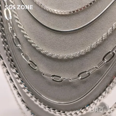 Голям Избор от Италиански Верижки и Гривни Сребро Проба 925, снимка 9 - Гривни - 49988980