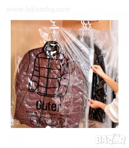 ВАКУУМИРАЩИ ПЛИКОВЕ СЪС ЗАКАЧАЛКА ЗА ГАРДЕРОБ - код със закачалка, снимка 2 - Други стоки за дома - 33969755