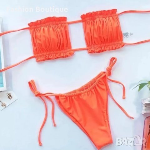 Оранжев бански, снимка 2 - Бански костюми - 36672578
