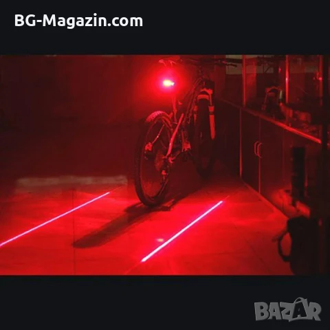 Задни светлини за велосипед LED лазер стоп за колело на батерии безопасност на пътя при колоездене, снимка 3 - Аксесоари за велосипеди - 50963177