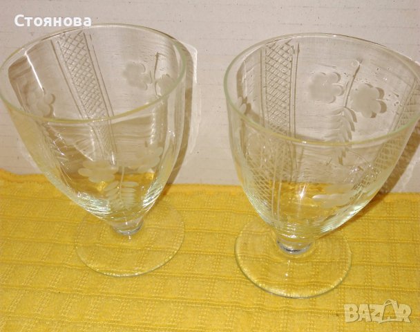 Стъклена каничка и шише за алкохол с чашки, снимка 2 - Сервизи - 37086895