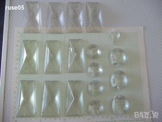 Лот от 18 бр. фасетирани стъкла