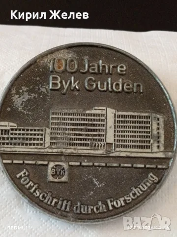 Плакет посветен на 100г. Фармацевтична компания Byk Gulden рядък за КОЛЕКЦИОНЕРИ 53444, снимка 3 - Антикварни и старинни предмети - 55978028