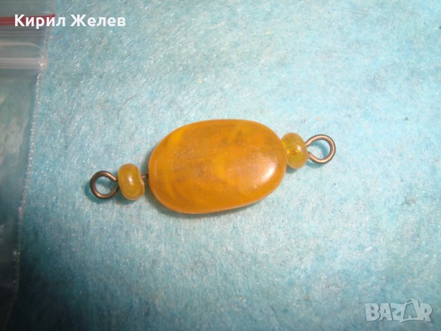 СТАРА АРТ ВИСУЛКА РЕТРО БИЖУ КАТАЛИН ТОПЕН КЕХЛИБАР БРОНЗ 5021, снимка 5 - Антикварни и старинни предмети - 35653783