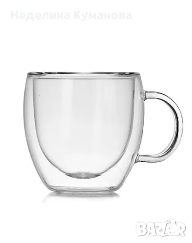 ❌ Стъклени чаши за кафе с двойно дъно к-т 2бр, снимка 2 - Чаши - 47417498
