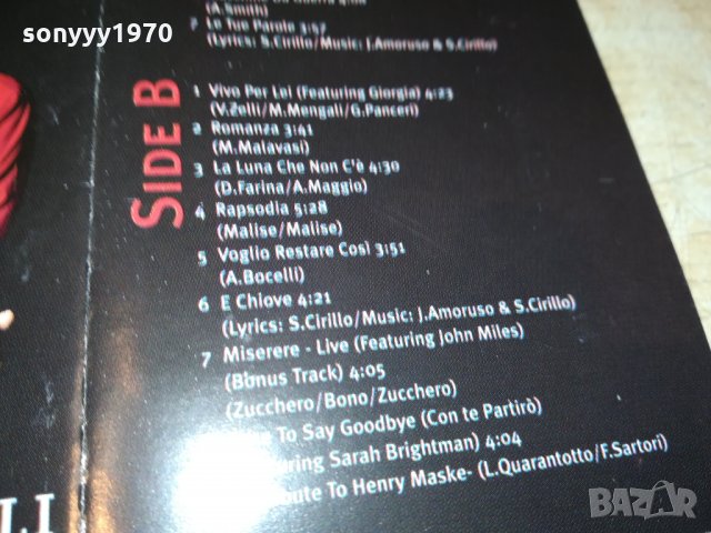 ANDREA BOCELLI-АУДИОКАСЕТА 0610211252, снимка 8 - Аудио касети - 34368349