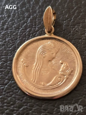 Красив златен медальон зодия Дева, снимка 5 - Колиета, медальони, синджири - 50589917