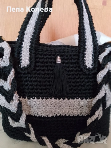 Ръчно плетена дамска чанта , снимка 5 - Чанти - 53903992