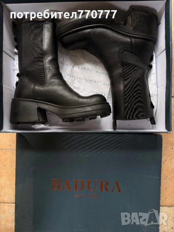 Черни ботуши естествена кожа badura, снимка 4 - Дамски ботуши - 51921949