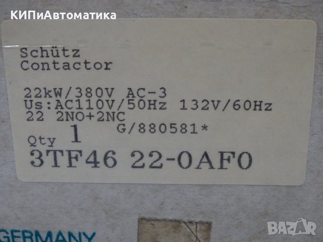 контактор Siemens 3TF46 22-OAFO 380V/22kW Contactor, снимка 13 - Резервни части за машини - 37653609