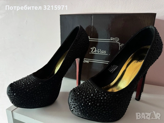 Обувки на ток с камъни, снимка 3 - Дамски обувки на ток - 54292123