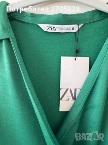 Нова Zara сатенена рокля, размер S/М, снимка 8 - Рокли - 51434745