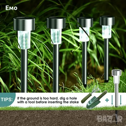 Соларни 6 броя LED Лампи, външни , снимка 7 - Соларни лампи - 48693626