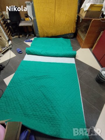 Капитониран шушляков плат за якета или нещо друго 7м /1,5м зелен