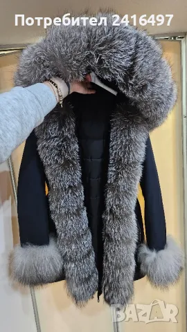 Парка с естествен косъм, снимка 2 - Якета - 47669133