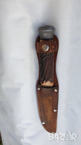 Стар нож Солинген с кания, снимка 6 - Антикварни и старинни предмети - 42866595
