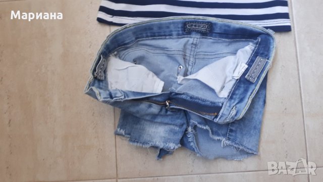 Къси дънкови панталонки с потник и болеро , снимка 3 - Детски комплекти - 29288683