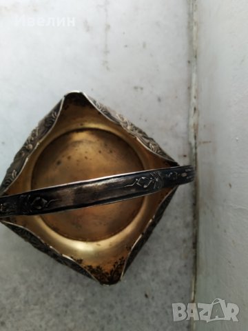 посребрена метална купа арт деко, снимка 4 - Антикварни и старинни предмети - 29234089
