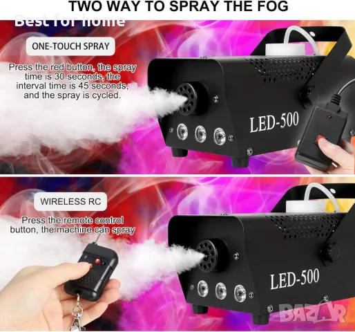 Bilisder Smoke Machine 500 W с RGB LED, машина за дим, снимка 3 - Друга електроника - 49434931