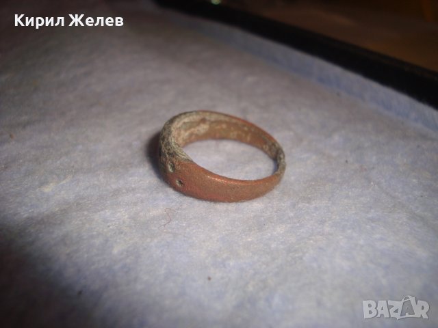 МНОГО СТАР ПАТИНИРАН МЕДЕН ПРЪСТЕН за КОЛЕКЦИЯ 20641, снимка 6 - Антикварни и старинни предмети - 37463806