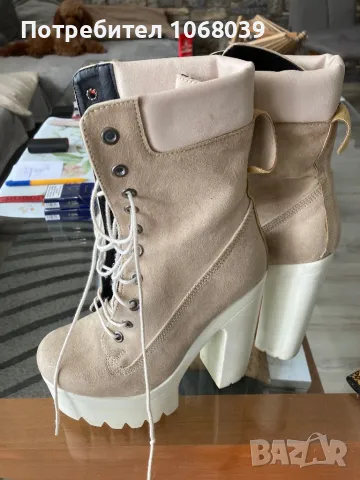 Боти естествен велур, снимка 2 - Дамски боти - 49513476