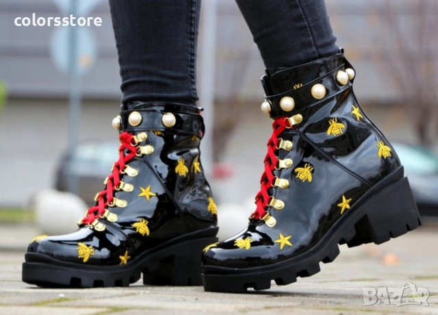 Боти на ток - черен лак - MX15, снимка 3 - Дамски боти - 35701190