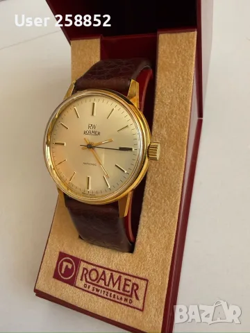 ROAMER - ANTICHOC механичен позлатен часовник – нов със оригинална кутия