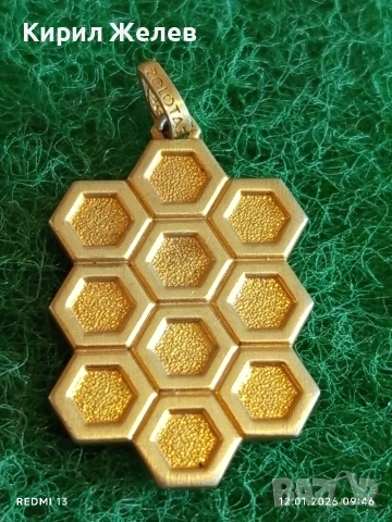 Дизайнерски сребърен медальон ZOLOTAS с позлата ювелирна изработка 48651, снимка 2 - Колиета, медальони, синджири - 53069453