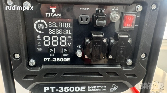 Инверторен бензинов генератор TITAN PT-3500E, 3.5 kW, снимка 7 - Други машини и части - 53270110