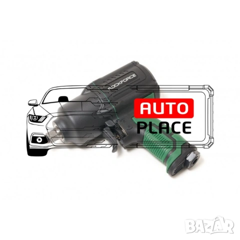 Пневматичен гайковерт с къс шпиндел 1450 Nм 1/2″ RockForce с вложки и куфар