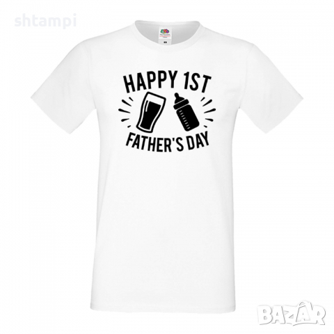 Мъжка тениска Happy 1st Father's Day Баща, Дядо,Празник,Татко,Изненада,Повод,Рожден ден, Имен Ден,, снимка 5 - Тениски - 36504376