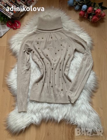 Поло с камъни, снимка 1 - Блузи с дълъг ръкав и пуловери - 31108022
