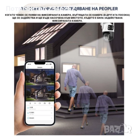 Двойна камера с AI WiFi 6 Mpx iCSee, снимка 3 - HD камери - 52924137