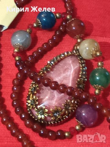 СКЪПОЦЕННО МАРКОВО НОВО МОДНО КОЛИЕ ОГЪРЛИЦА КАМЪНИ КРИСТАЛИ БРОНЗ 20593, снимка 3 - Колиета, медальони, синджири - 33423103