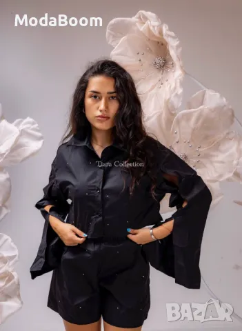 Стилен дамски черен комплект