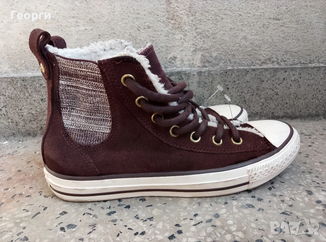 Дамски кецове Converse All Star от естествен велур, снимка 3 - Маратонки - 53938452