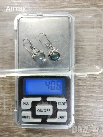 Винтидж обеци Сребро 925 с Лабрадорит , снимка 8 - Обеци - 55710705