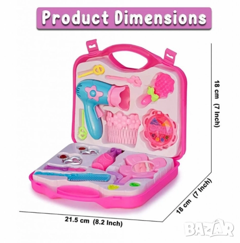 Детски козметичен комплект в куфарче, снимка 7 - Кукли - 52054253