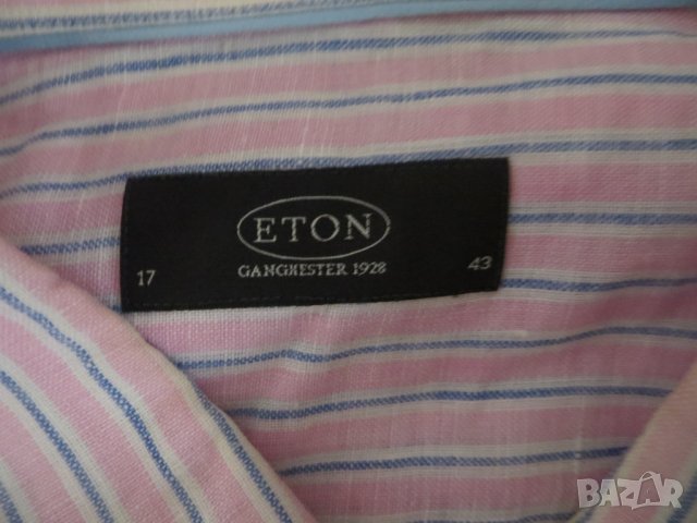 Мъжка риза с къс ръкав от лен Eton® , снимка 4 - Ризи - 25435379